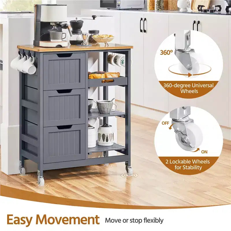 Isola da cucina mobile carrello da cucina con armadietto e cassetto