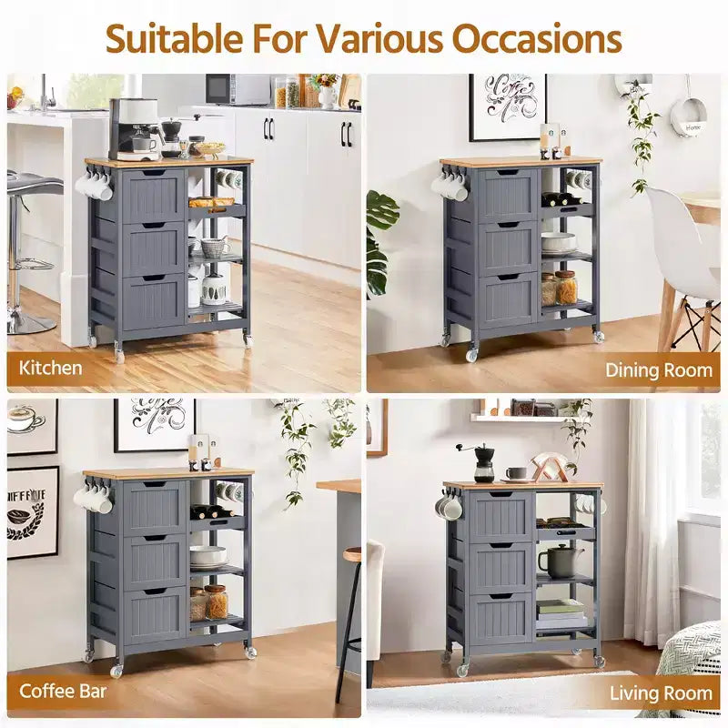 Isola da cucina mobile carrello da cucina con armadietto e cassetto