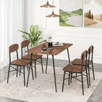 Tavolo da pranzo da 5 pezzi per 4 persone, arredamento moderno per cucina e sala da pranzo