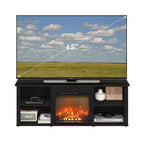 Mobile porta TV classico con camino elettrico da 18 pollici, per TV fino a 60 pollici, colore Americano