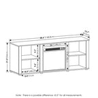 Mobile porta TV classico con camino elettrico da 18 pollici, per TV fino a 60 pollici, colore Americano