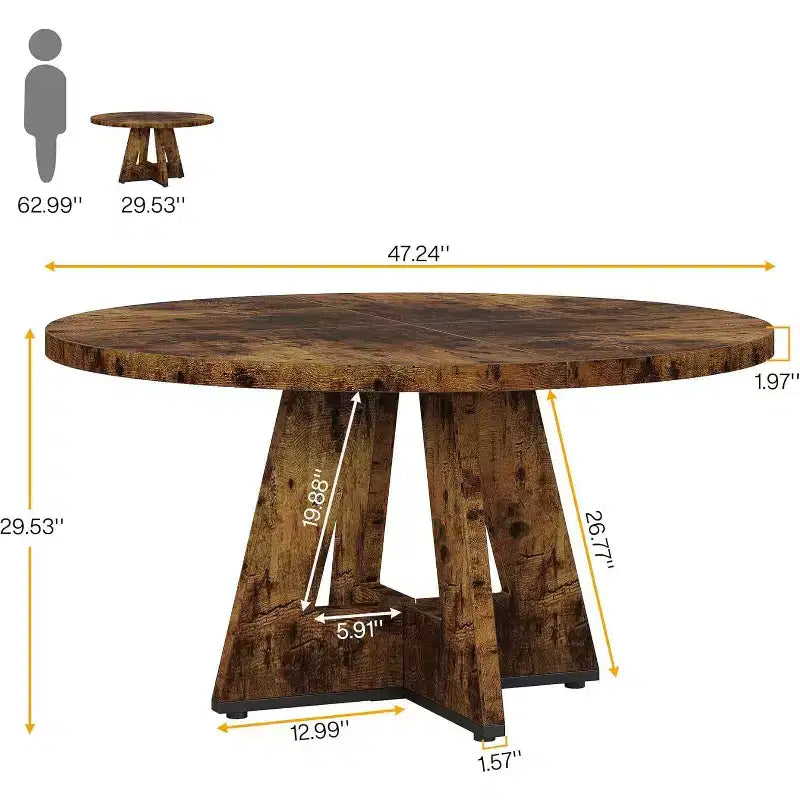 Tavolo da pranzo rotondo da 119 cm per 4 persone