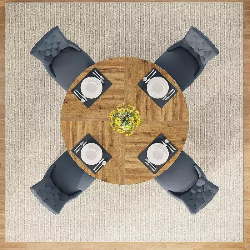 Tavolo da pranzo rotondo da 119 cm per 4 persone