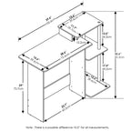 Scrivania moderna per computer, tavolo da studio/lavoro per ufficio, workstation con supporto CPU e libreria aperta, Rovere Grigio/Nero