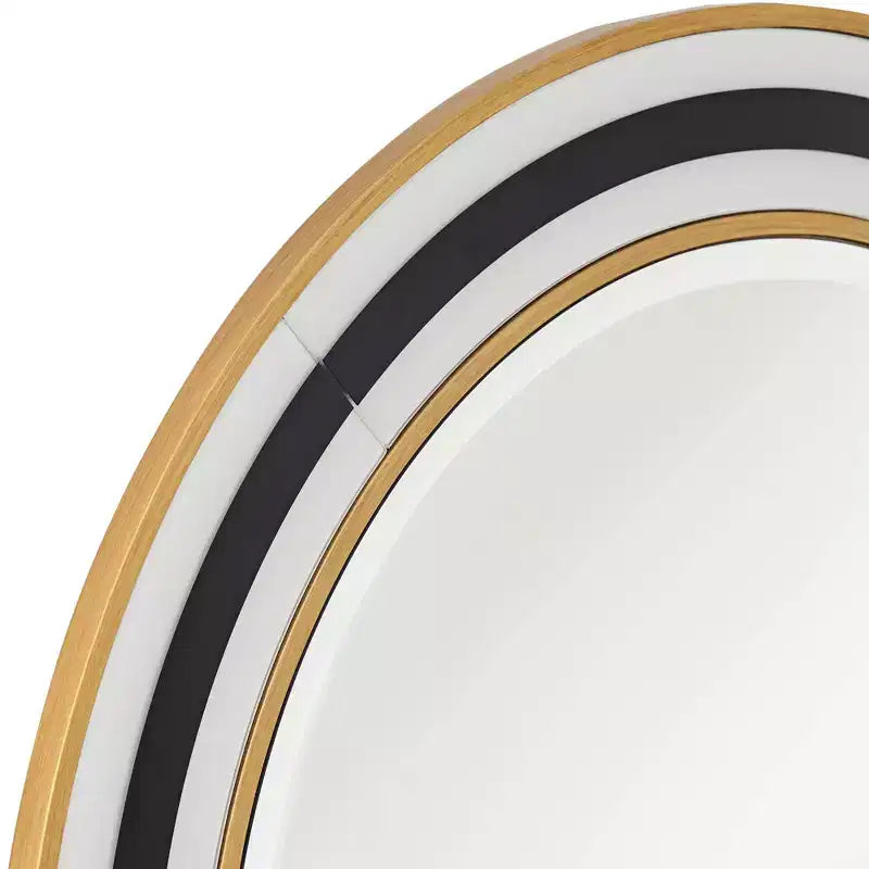 Specchio da parete rotondo Cape Cod per bagno, con vetro bisellato e cornice moderna nera, bianca o dorata, diametro 31 1/2