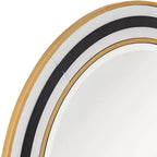 Specchio da parete rotondo Cape Cod per bagno, con vetro bisellato e cornice moderna nera, bianca o dorata, diametro 31 1/2