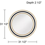 Specchio da parete rotondo Cape Cod per bagno, con vetro bisellato e cornice moderna nera, bianca o dorata, diametro 31 1/2