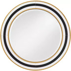 Specchio da parete rotondo Cape Cod per bagno, con vetro bisellato e cornice moderna nera, bianca o dorata, diametro 31 1/2
