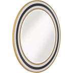 Specchio da parete rotondo Cape Cod per bagno, con vetro bisellato e cornice moderna nera, bianca o dorata, diametro 31 1/2