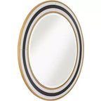 Specchio da parete rotondo Cape Cod per bagno, con vetro bisellato e cornice moderna nera, bianca o dorata, diametro 31 1/2