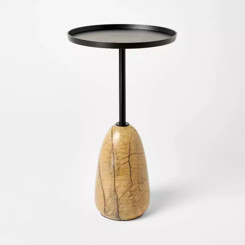 Marble Drink Table with Metal Top - Threshold designed with Studio McGee