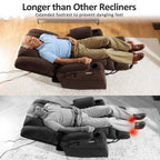 Fauteuil inclinable électrique double moteur grand et large MCombo avec massage et double chauffage pour personnes âgées de grande taille, tissu R7635