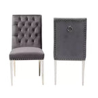Sedia da pranzo Caspera in velluto e metallo, stile glam contemporaneo e lussuoso
