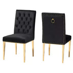 Sedia da pranzo Caspera in velluto e metallo, stile glam contemporaneo e lussuoso