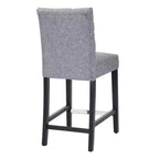 Sgabello da bancone trapuntato in tessuto di lino da 24", grigio