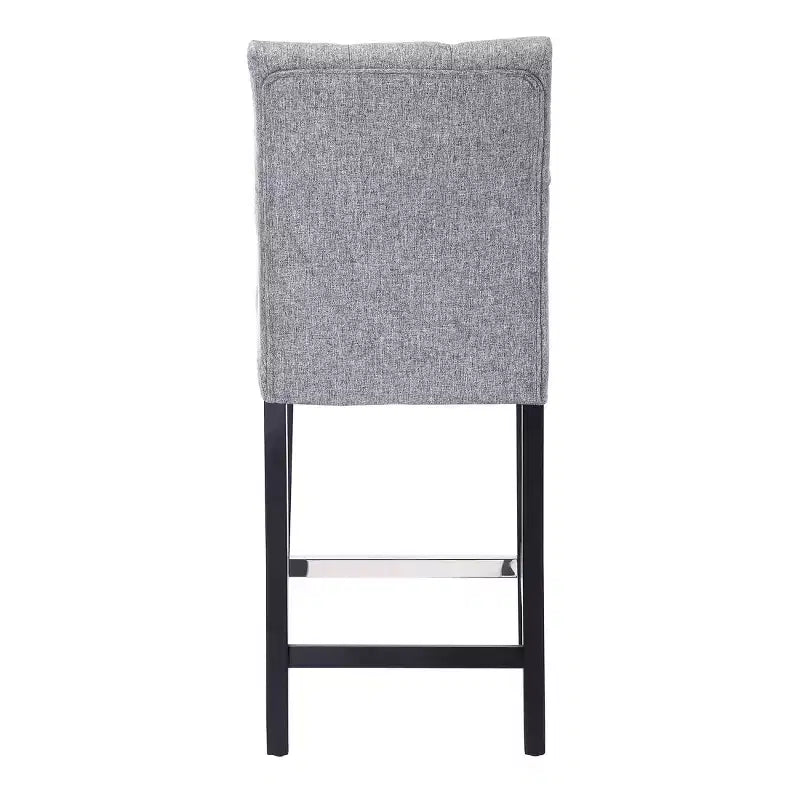 Sgabello da bancone trapuntato in tessuto di lino da 24", grigio
