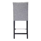Sgabello da bancone trapuntato in tessuto di lino da 24", grigio