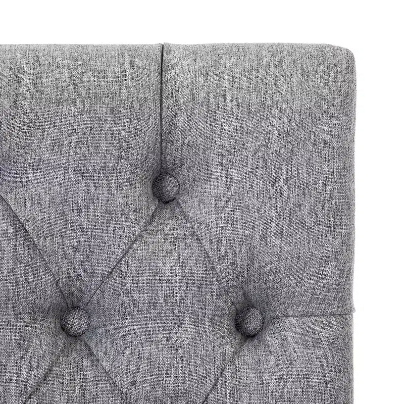 Sgabello da bancone trapuntato in tessuto di lino da 24", grigio
