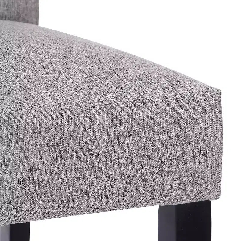 Sgabello da bancone trapuntato in tessuto di lino da 24", grigio