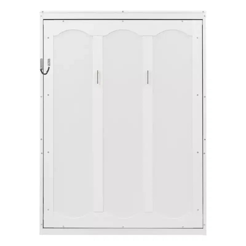 Letto a scomparsa matrimoniale/queen-size con mensole, bianco/grigio