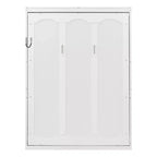 Letto a scomparsa matrimoniale/queen-size con mensole, bianco/grigio
