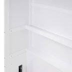 Letto a scomparsa matrimoniale/queen-size con mensole, bianco/grigio