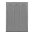 Letto a scomparsa matrimoniale/queen-size con mensole, bianco/grigio