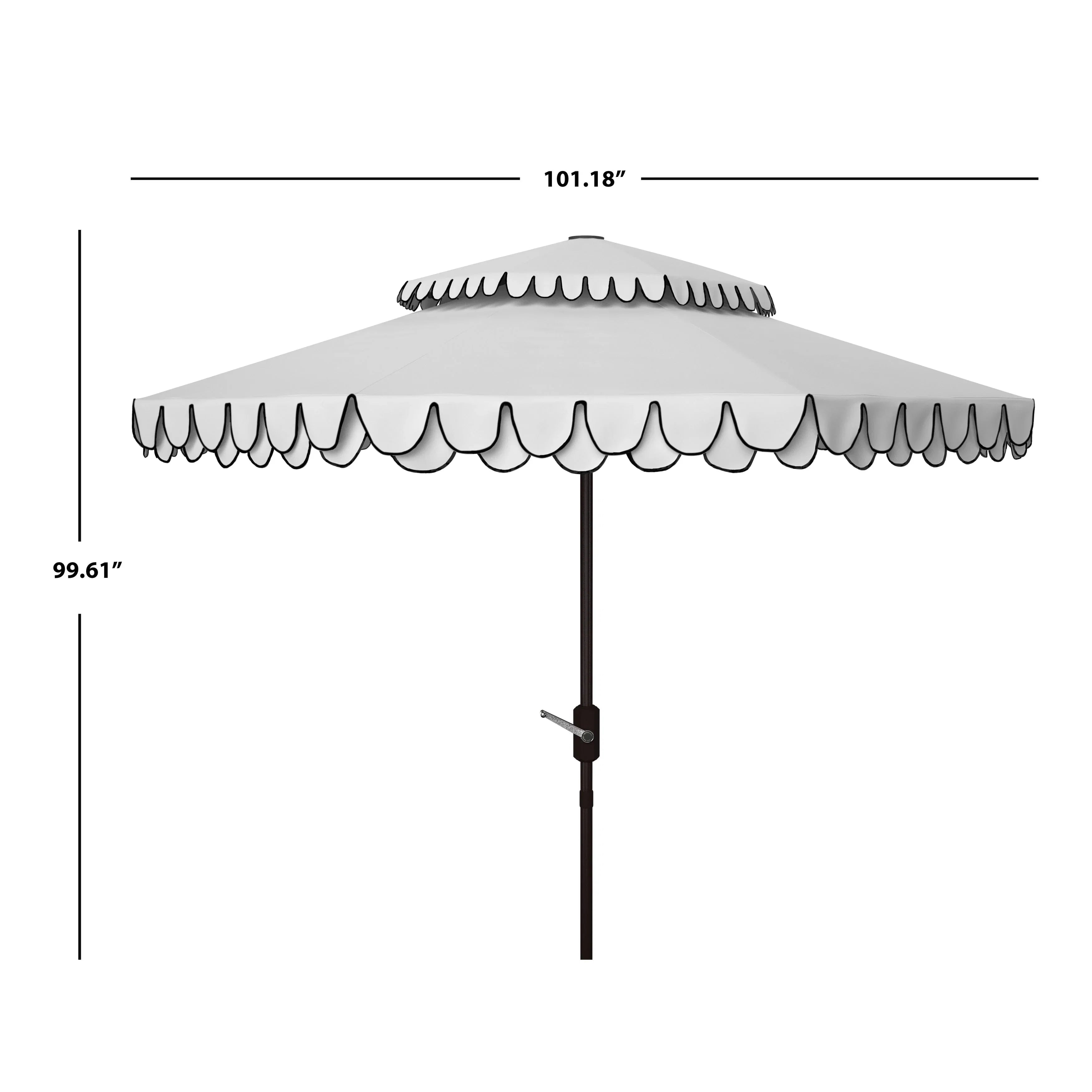 Outdoor Kjerstin Valance 9Ft Double Top Umbrella