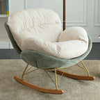 Fauteuil à bascule ergonomique rembourré en velours moderne pour chambre de bébé