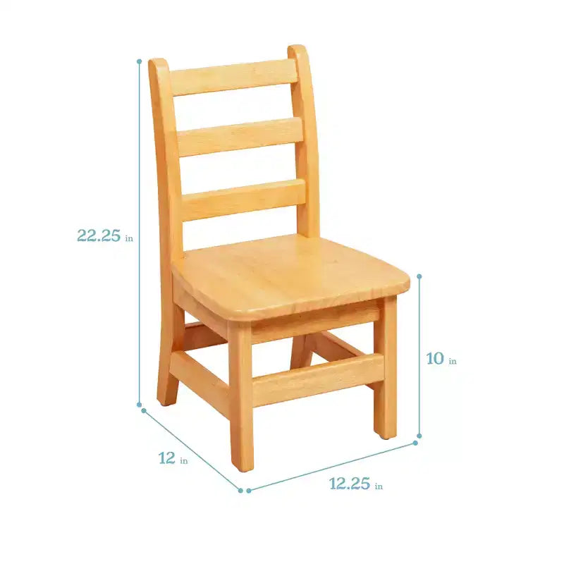 Tavolo Quadrato in Legno Massello da 61 cm con Gambe da 51 cm e Sedie da 25 cm - Set da 3 Pezzi