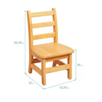 Tavolo Quadrato in Legno Massello da 61 cm con Gambe da 51 cm e Sedie da 25 cm - Set da 3 Pezzi