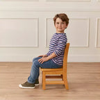 Tavolo Quadrato in Legno Massello da 61 cm con Gambe da 51 cm e Sedie da 25 cm - Set da 3 Pezzi