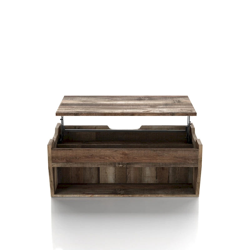 Tavolino da caffè Rere Rustic di Furniture of America, 104 cm, con piano sollevabile