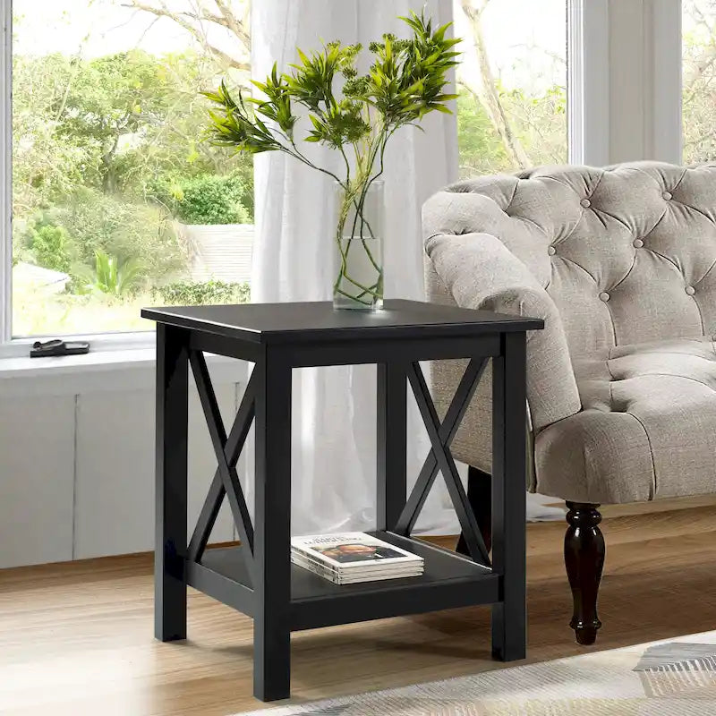Tavolino laterale con base a X Ripplewood Farmhouse