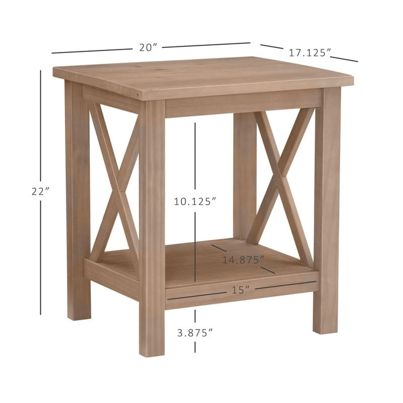 Tavolino laterale con base a X Ripplewood Farmhouse