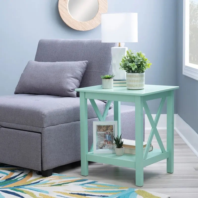 Tavolino laterale con base a X Ripplewood Farmhouse