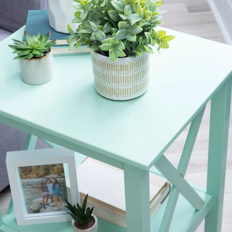 Tavolino laterale con base a X Ripplewood Farmhouse