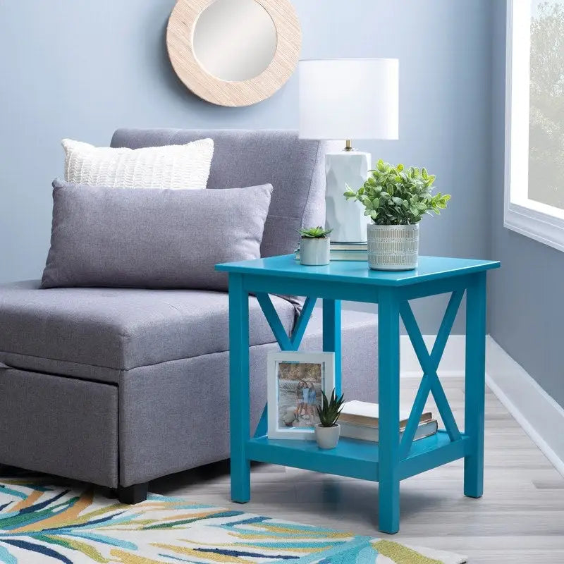 Tavolino laterale con base a X Ripplewood Farmhouse
