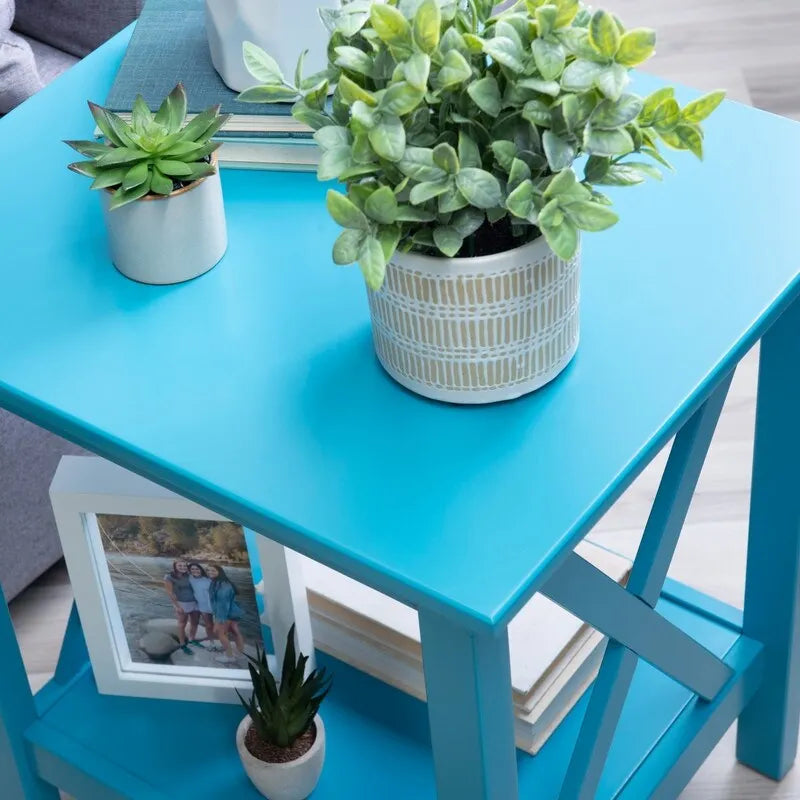 Tavolino laterale con base a X Ripplewood Farmhouse