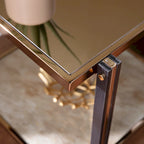 SEI Furniture Thornberry Tavolino laterale transizionale in metallo color champagne