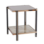 SEI Furniture Thornberry Tavolino laterale transizionale in metallo color champagne