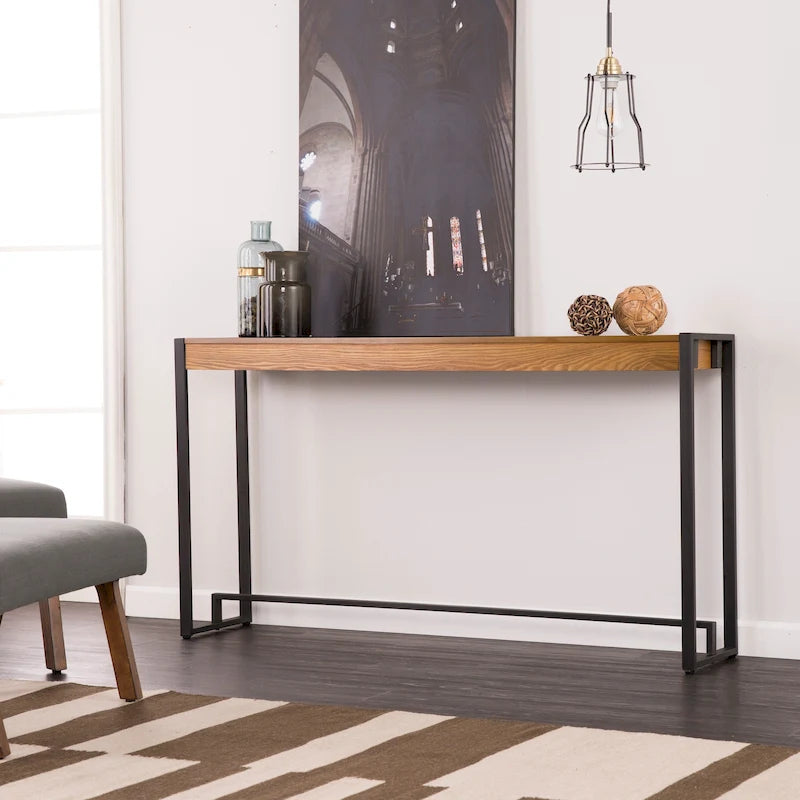 SEI Furniture Macen Tavolo Consolle Industriale Moderno Stretto