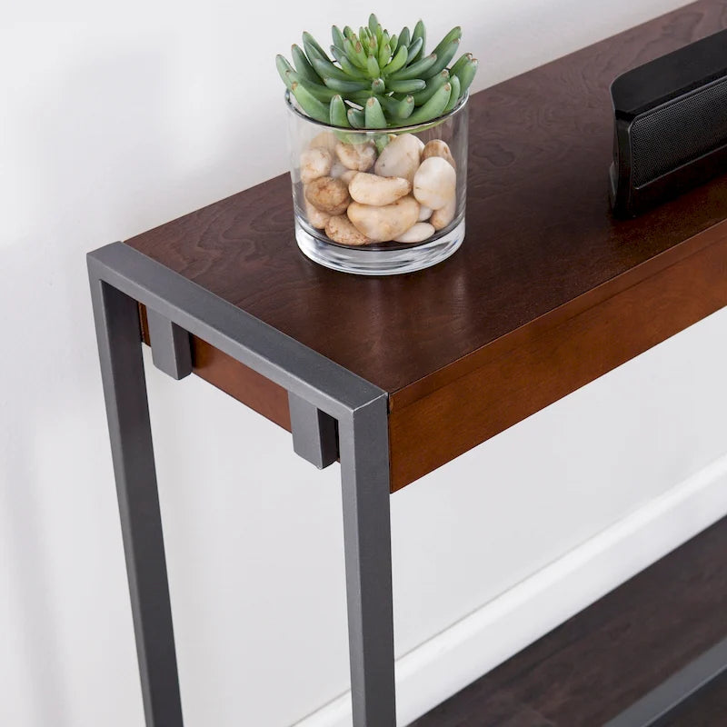SEI Furniture Macen Tavolo Consolle Industriale Moderno Stretto