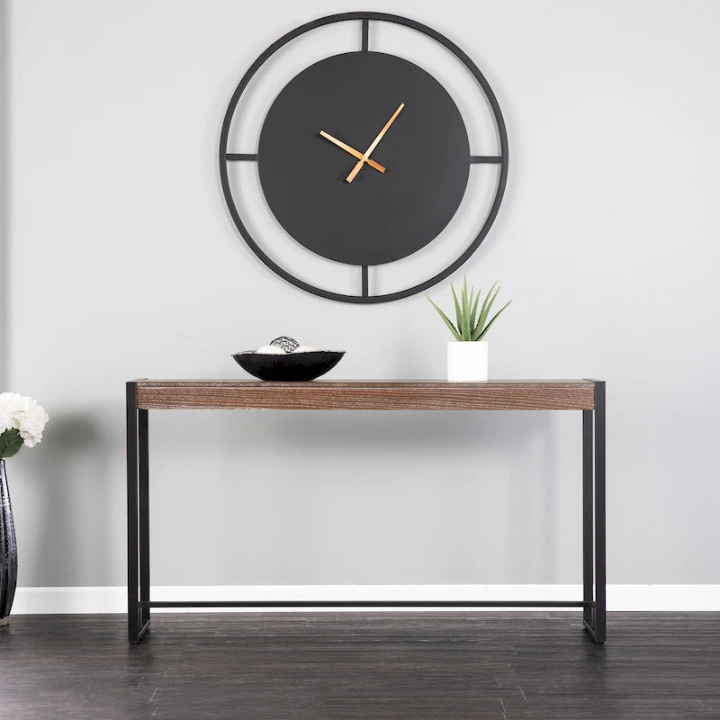 SEI Furniture Macen Tavolo Consolle Industriale Moderno Stretto