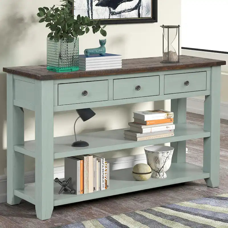 48 Solid Pine Wood Top Console Table