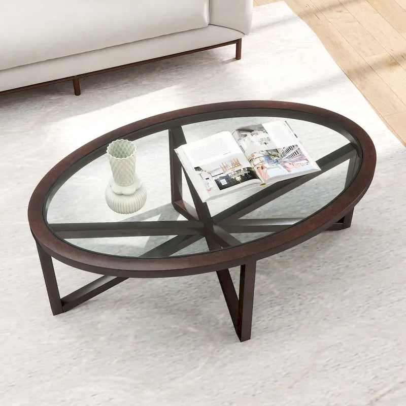 Collezione di tavoli in vetro dal design moderno e minimalista