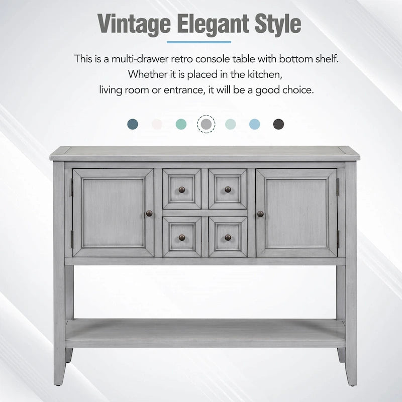 Consolle da ingresso vintage con cassetti e ante serie Cambridge - 15,00 x 46,00 x 34,00