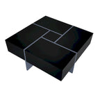 Tavolino da caffè moderno e di tendenza con vano portaoggetti nascosto - 80 x 80 x 35 cm