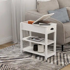 Narrow Side Table with Drawers and Flip-open Storage - 11.81 x 23.62 x 23.62
