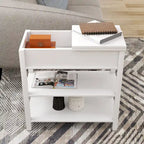 Narrow Side Table with Drawers and Flip-open Storage - 11.81 x 23.62 x 23.62